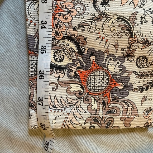 Club Monaco bohemian plaid print jeans 98% cotton  size  00 (XS) - Picture 8 of 8